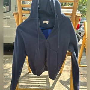 Outdoor voices navy cotton zip up hoodie